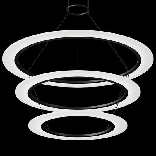 Arctic Rings 3-Light LED Pendant in Satin Black