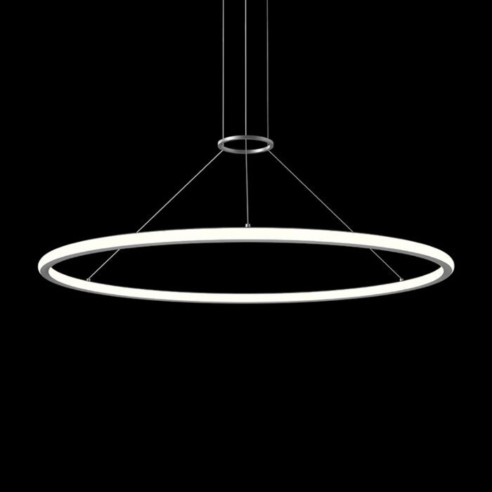 Luna 2-Light LED Pendant in Bright Satin Aluminum