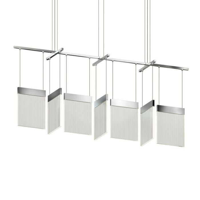 V Panels LED Pendant in Polished Chrome