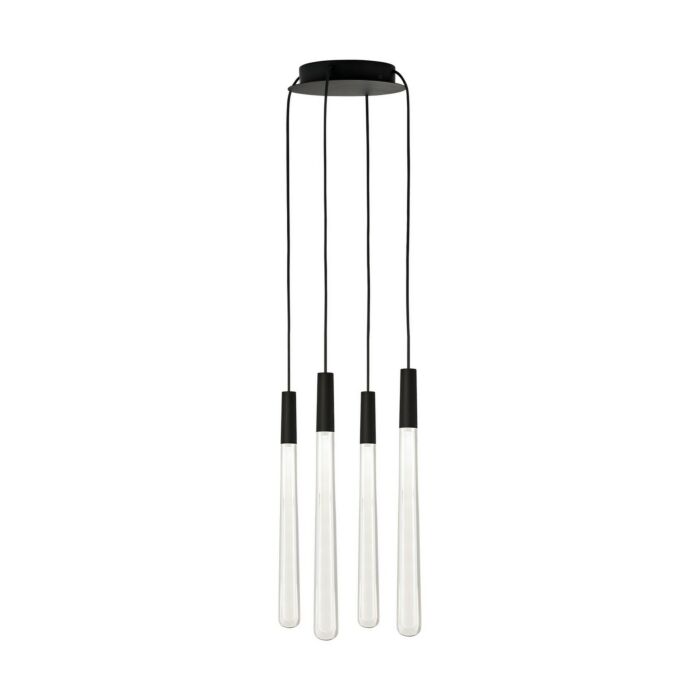 Pylon 4-Light LED Chandelier in Nightshade Black