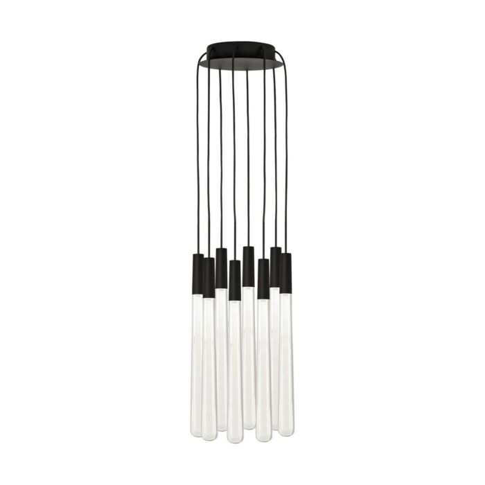 Pylon 8-Light LED Chandelier in Nightshade Black