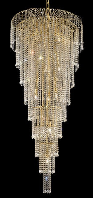 15 Lights crystal chandelier in gold finish