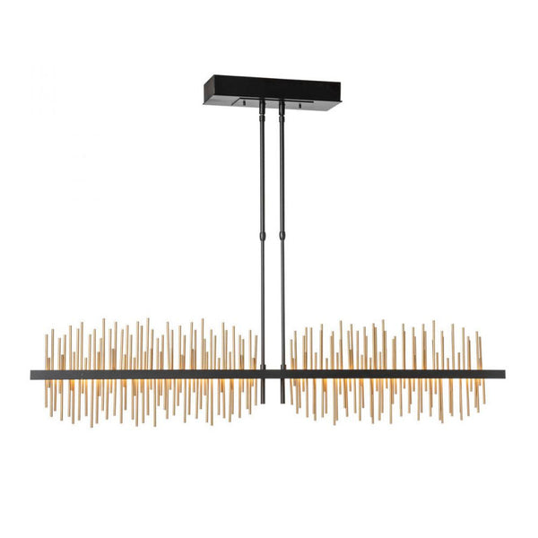 Linear Chandelier, 1-Light, Long Height, LED, Black, Soft Gold, 51.9"W (139655-LED-LONG-10-84 5CQKT5)