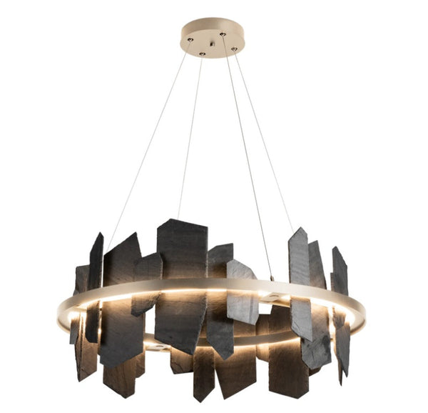 Pendant, 1-Light, Standard Height, LED, Soft Gold, 38"W (139665-LED-STND-84-SL 5D9RTW)