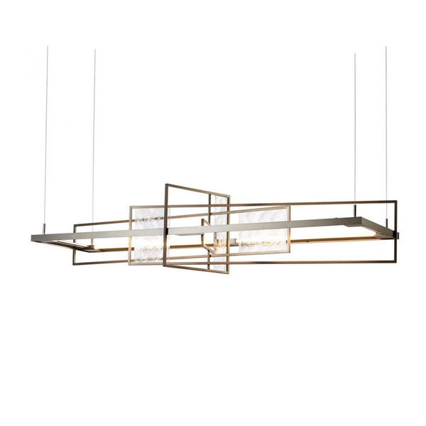 Linear Chandelier, 1-Light, Standard Height, LED, Black, Aqualite Glass, 54.2"W (139754-LED-STND-10-AQ 5D0JUU)