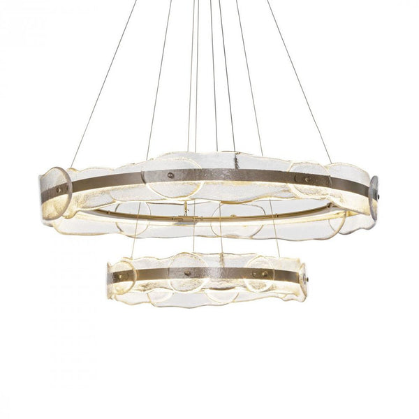 Tiered Pendant, 1-Light, Standard Height, LED, Black, Clear Glass, 36.6"W (139782-LED-STND-10-ZM0598 5D9XMM)