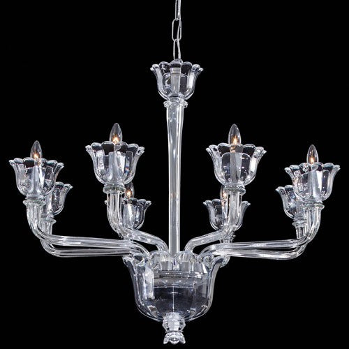 Metropolitan Chrome and Clear Glass 23-Inch Eight-Light Chandelier