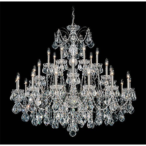 Light Chandelier with Clear Hand Cut Crystal