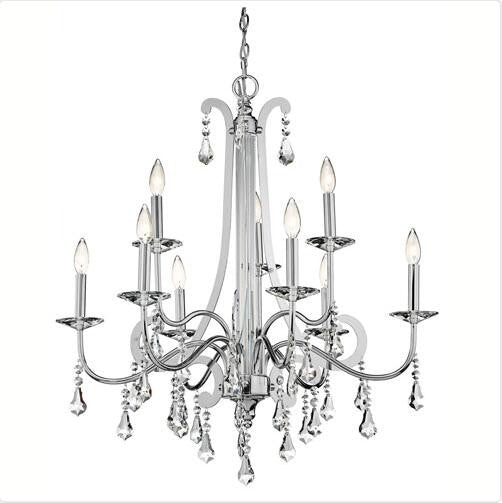 Chrome Nine-Light Chandelier