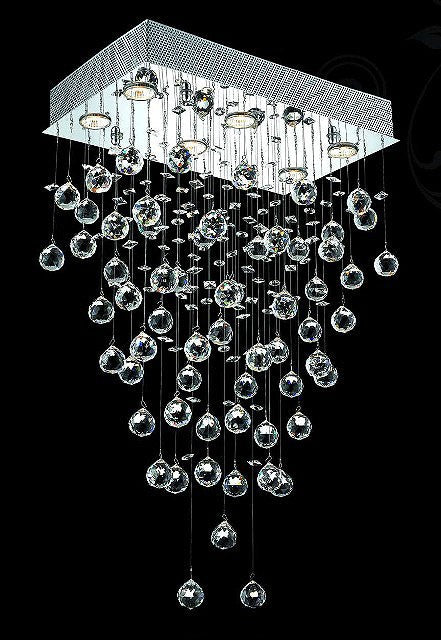 polished chrome Contemporary Crystal Chandelier droped with crystal balls