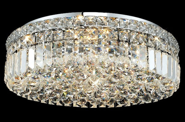 6 Light contemporary ceiling light dressed with crystal balls