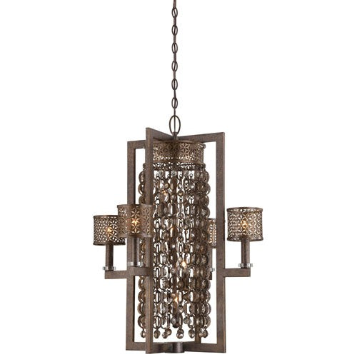 Ajourer French Bronze Eight-Light Pendant