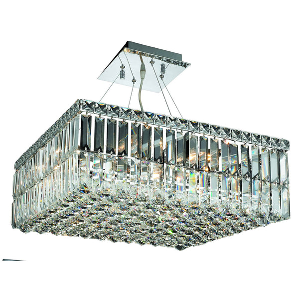 Maxim Chrome Twelve-Light 20-Inch Pendant with Royal Cut Clear Crystal