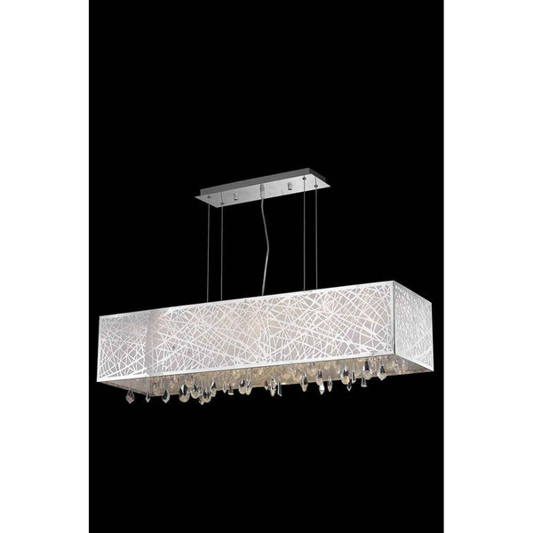 Mirage Chrome Seven-Light Pendant with Royal Cut Crystal and Metal Shade