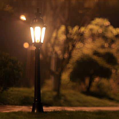 Outdoor Waterproof LED Black European-style Lawn Lights Path Lamp Post