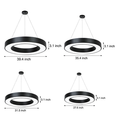 Round Ring Hanging Profile Light Suspended Office LED Pendant Light for Gyms