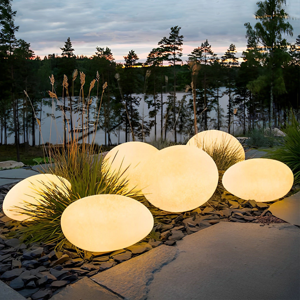 Resin Cobblestone Waterproof LED Creative Lawn Lights Outdoor Floor Lamp