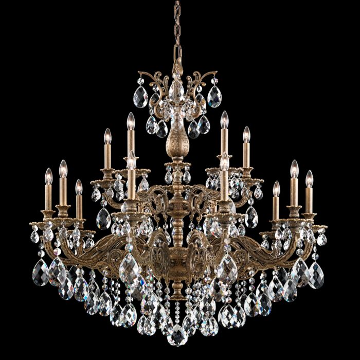 Milano 15-Light Chandelier in Parchment Gold