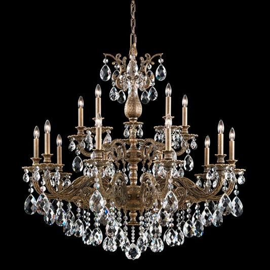 Milano 15-Light Chandelier in Antique Silver