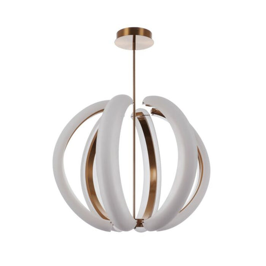 Unwind 6-Light LED Pendant in Satin Brass