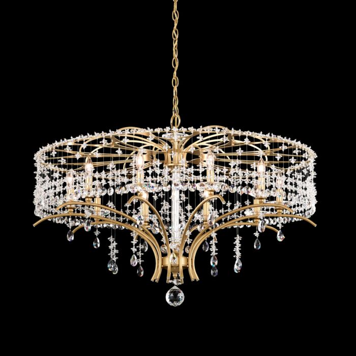 Bella Rose 10-Light Chandelier in Antique Silver