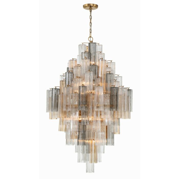 Addis 20-Light Chandelier in Aged Brass