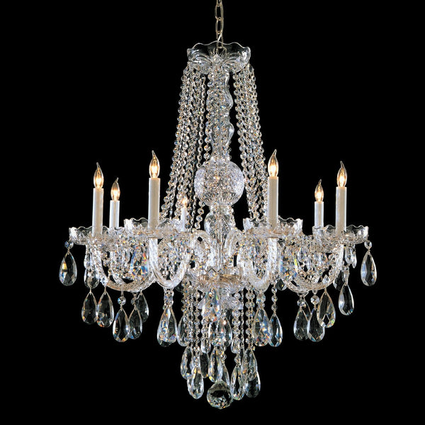 Polished chrome 8 Light Bohemian  crystal Chandelier