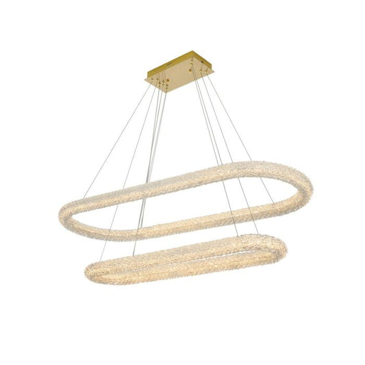 Bowen 2-Light LED Chandelier in Satin Gold