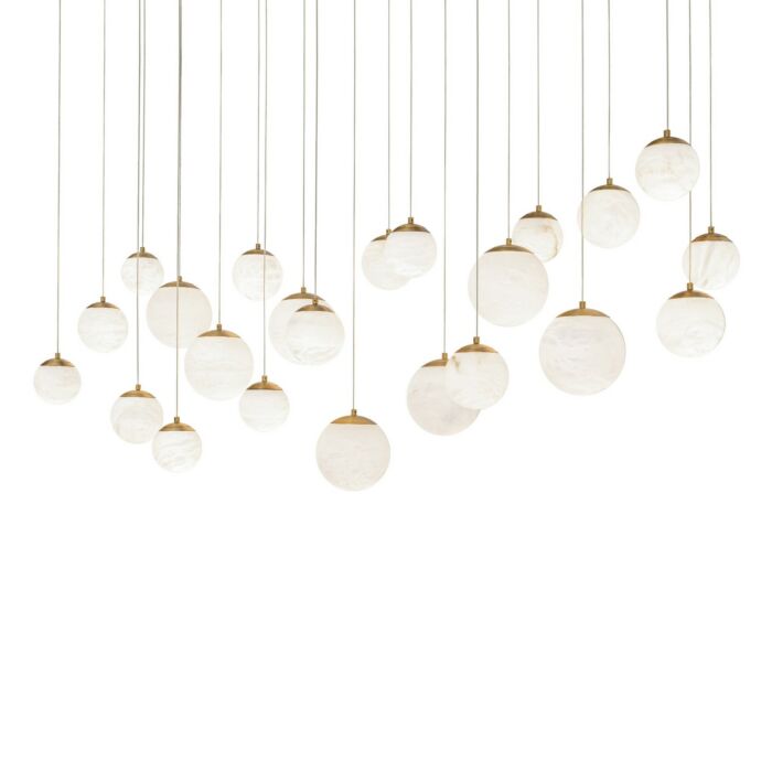 Pisces 23-Light LED Pendant in Aged Brass