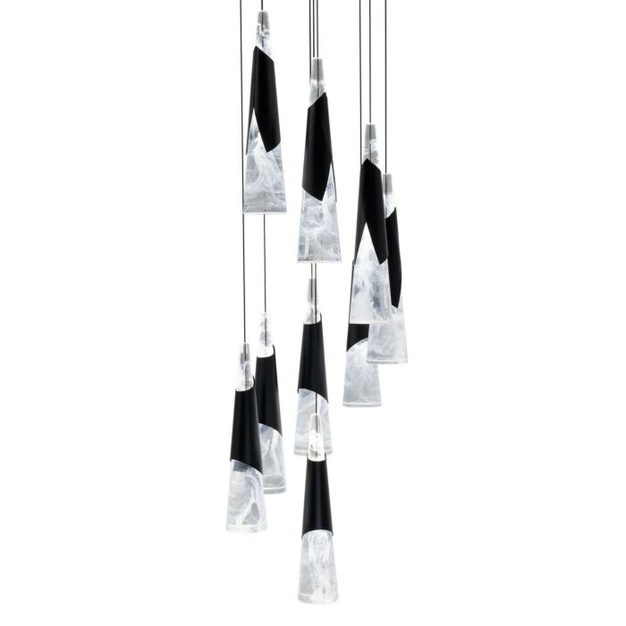 Kilt 9-Light LED Pendant in Black