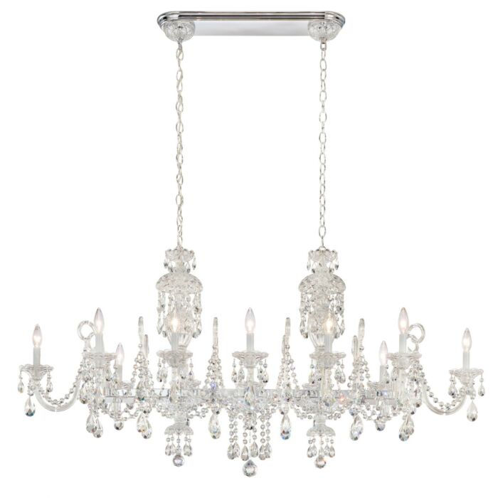 Sterling Linear 12-Light Linear Chandelier in Silver