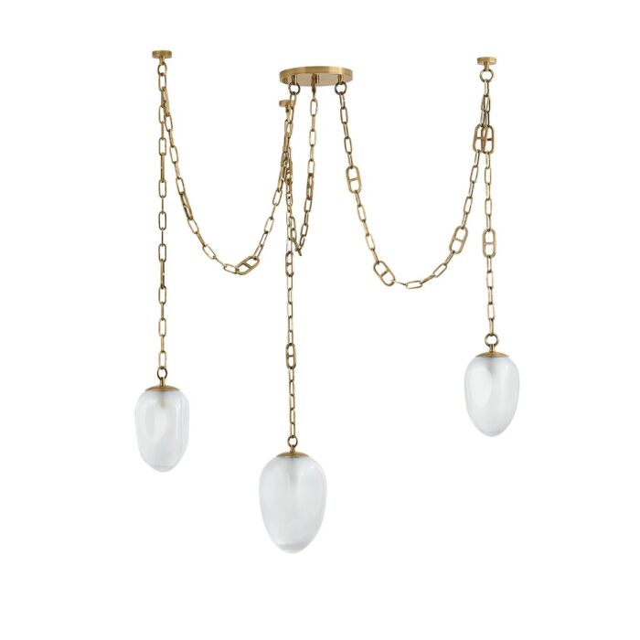 Daith 3-Light Chandelier in Vintage Brass