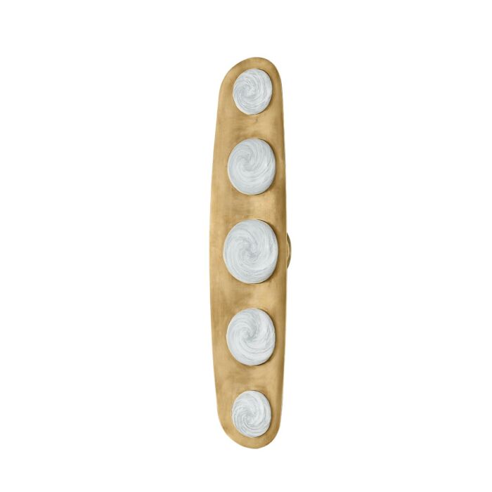 Bezel 5-Light LED Wall Sconce in Vintage Brass