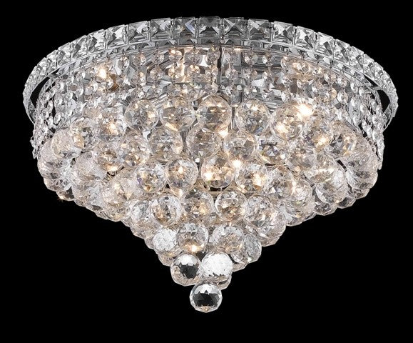 8 light polished chrome crystal flush mount ceiling light dressed with crystal balls