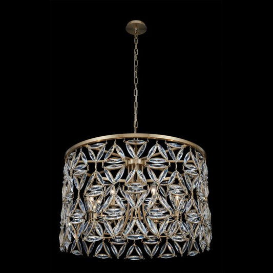 Triangulo 8-Light Pendant in True Brass