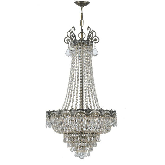 Majestic 8-Light Chandelier in Historic Brass