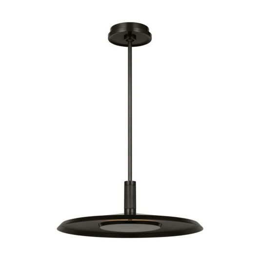 Saucer 1-Light LED Pendant in Dark Bronze