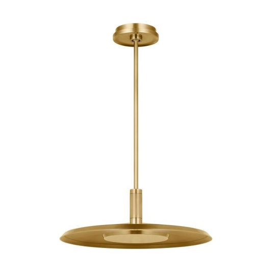 Saucer 1-Light LED Pendant in Natural Brass