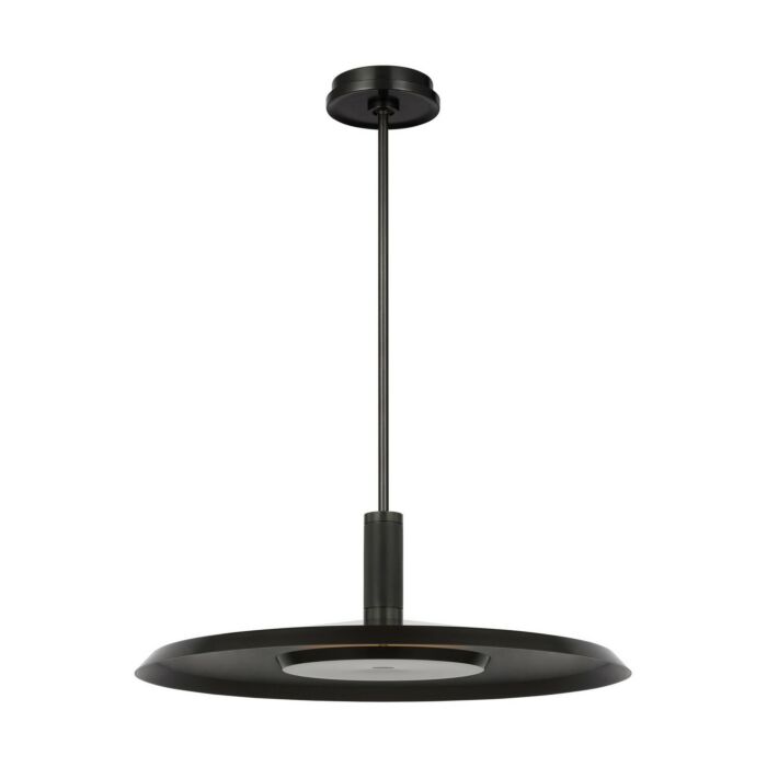 Saucer 1-Light LED Pendant in Dark Bronze