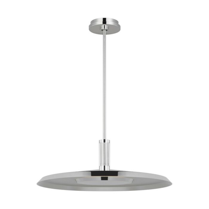 Saucer 1-Light LED Pendant in Polished Nickel