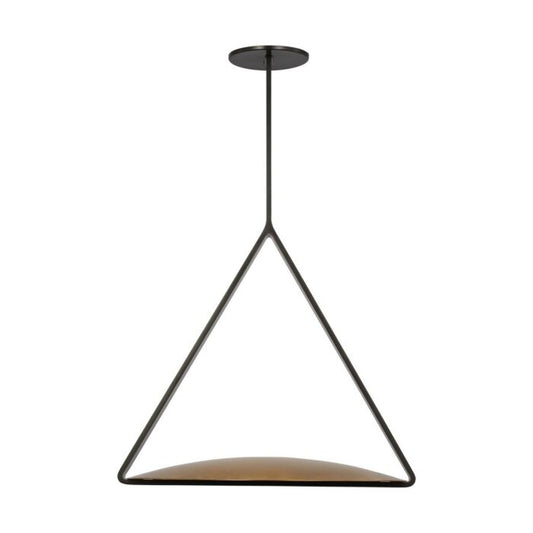 Cymbal 1-Light LED Pendant in Dark Bronze with Natural Brass