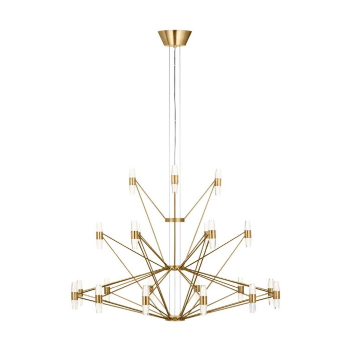 Lassell 42-Light LED Chandelier in Natural Brass