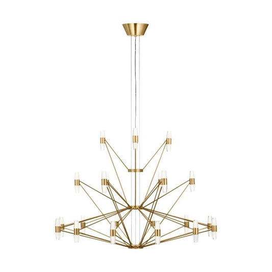 Lassell 42-Light LED Chandelier in Natural Brass