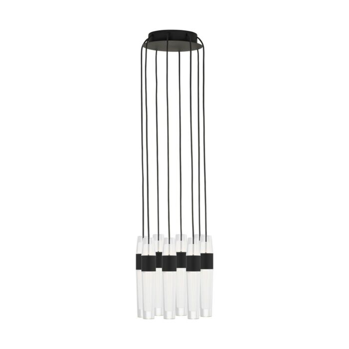 Lassell 8-Light LED Chandelier in Nightshade Black