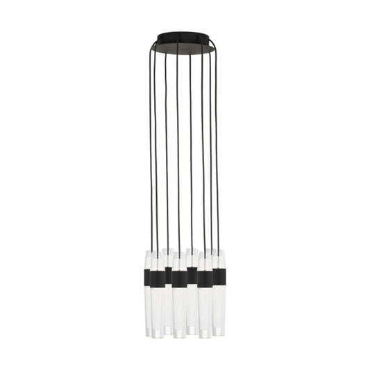 Lassell 8-Light LED Chandelier in Nightshade Black