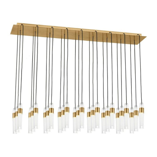 Lassell 27-Light LED Chandelier in Natural Brass