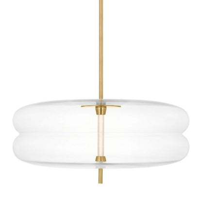 Shakkei 1-Light LED Pendant in Natural Brass