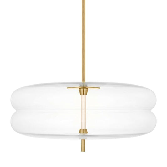 Shakkei 1-Light LED Pendant in Natural Brass