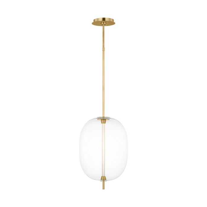 Heian 1-Light LED Pendant in Natural Brass