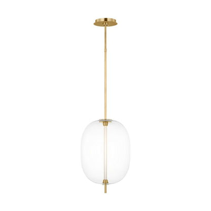 Heian 1-Light LED Pendant in Natural Brass